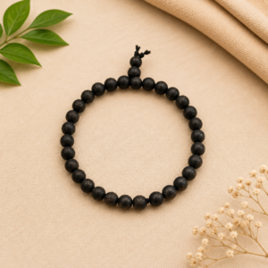 Natural Black Wooden Bead Adjustable Bracelet for Men & Women