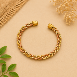 Multi-Tone Braided Open Cuff Bracelet for Men & Women