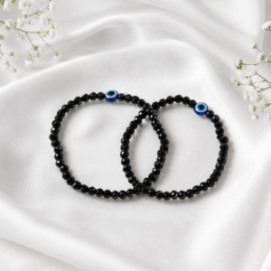 Black Faceted Bead Evil Eye Protection Bracelet for Men & Women