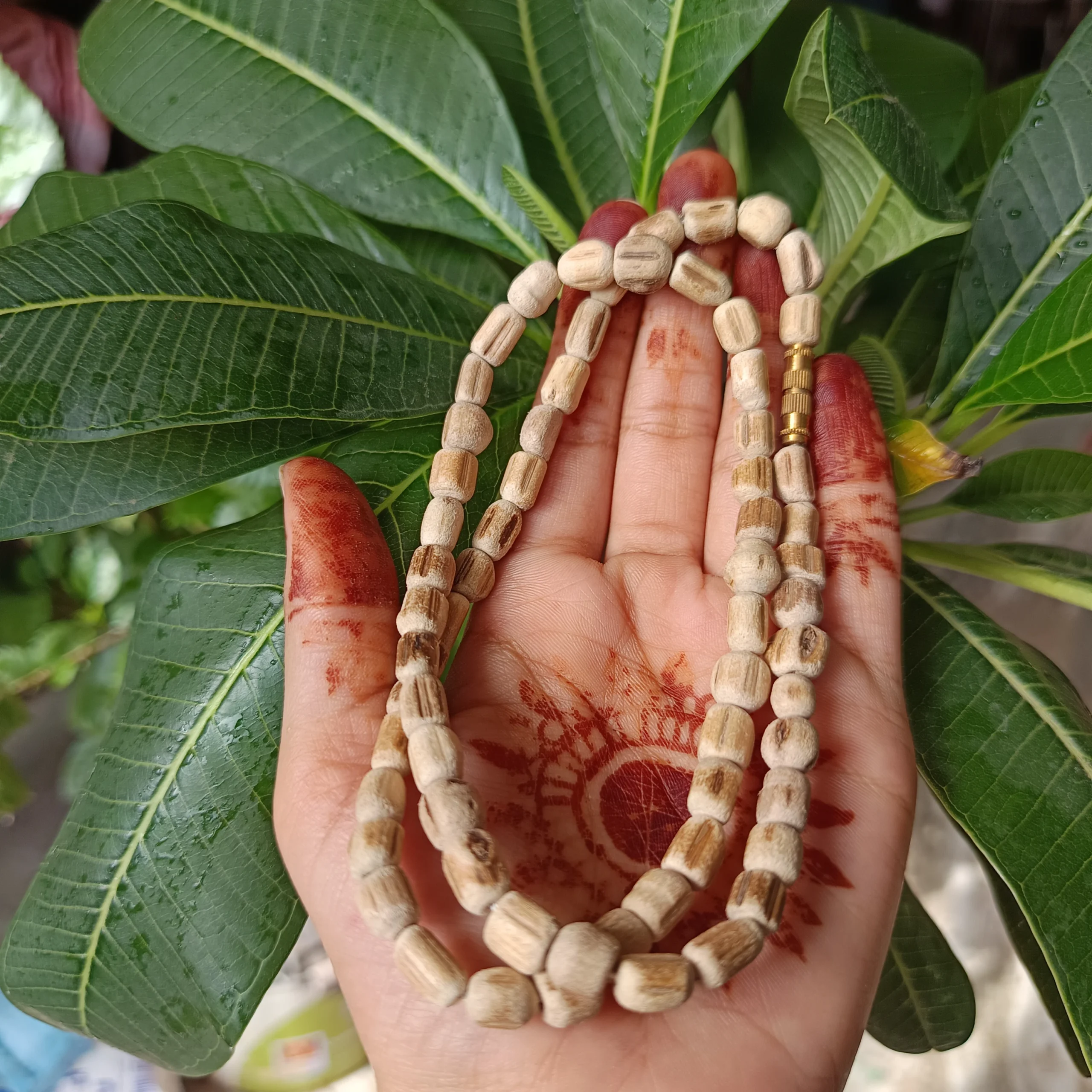 Original Tulsi 1 Round Kanthi Mala Large Beads for Men & Women - Image 2