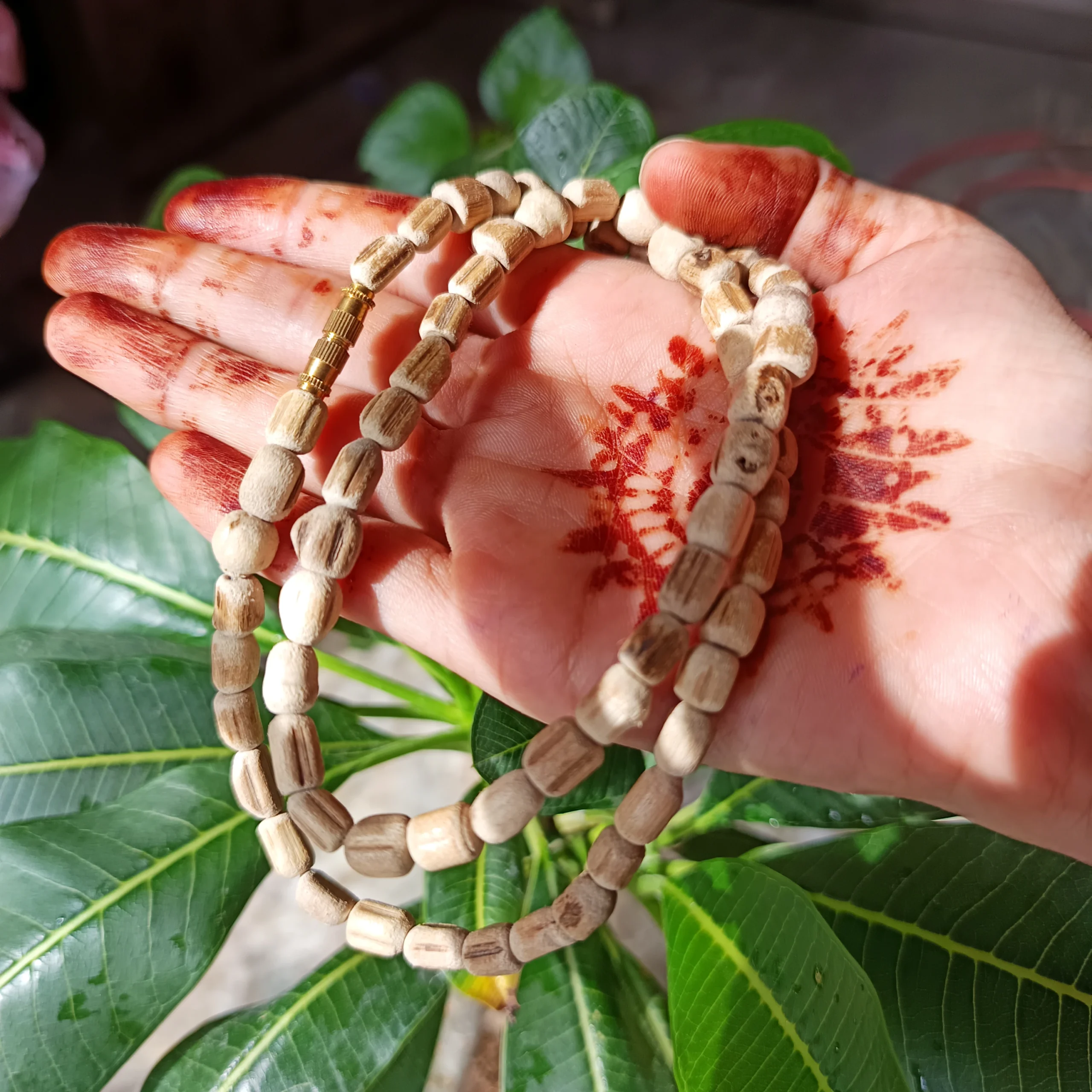 Original Tulsi 1 Round Kanthi Mala Large Beads for Men & Women - Image 3