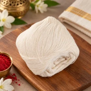 Premium Pure Raw Cotton Thread (Kaccha Sut) - Sacred White Yarn Bundle for Pooja, Vrat & Rituals