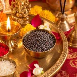 Premium Black Mustard Seeds (Kali Sarson / Rai) - Sacred Grains for Pooja, Nazar Dosh & Vastu Rituals