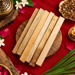 Premium Pure Sandalwood Sticks (Chandan Lakdi) - Authentic Raw Safed Chandan for Tilak & Havan